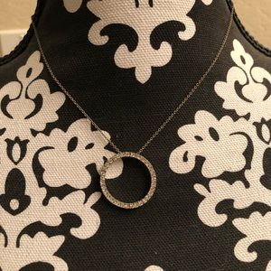 Cubic Zirconia circle silver necklace
